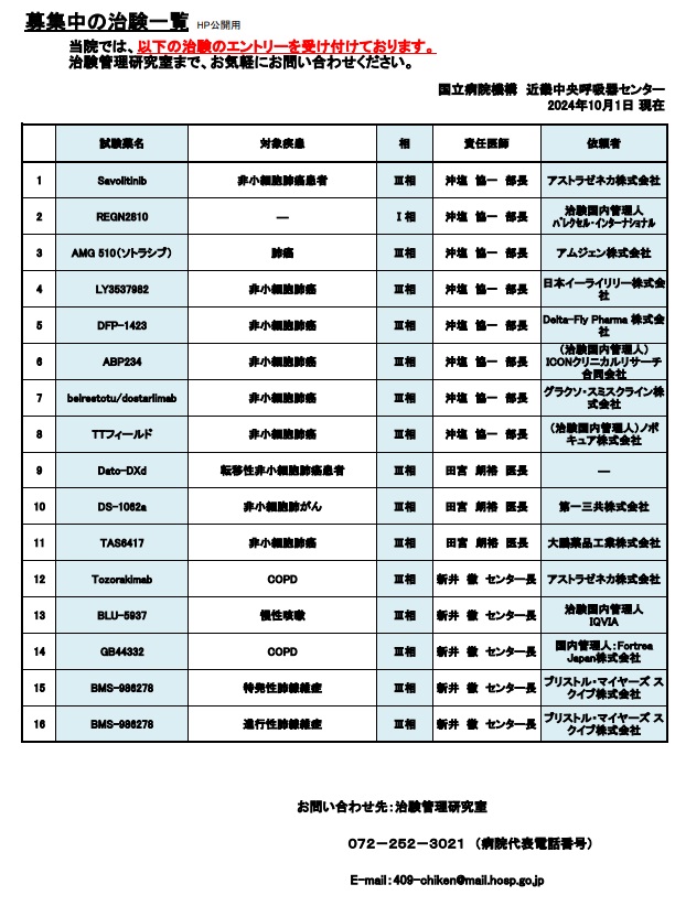 １０月治験